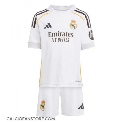 Maglia Calcio Real Madrid Prima Divisa Bambino 2025-26 Manica Corta (+ pantaloncini)
